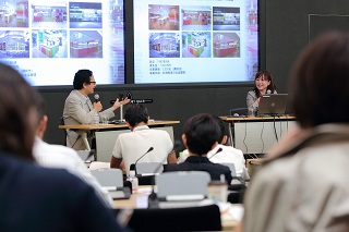 田中洋氏(左)志村なるみ(右)
