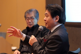 南條史生(左)竹中平蔵氏(右)