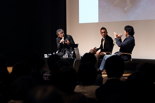 南條史生(左)中田英寿氏(中央)栗林隆氏(右)