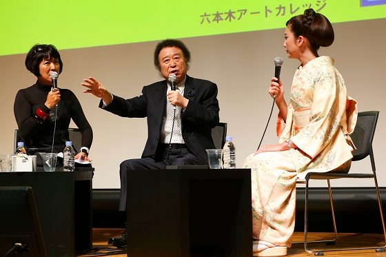写真左：生駒芳子（ファッションジャーナリスト）写真中央：篠山紀信（写真家）写真右：松井冬子（画家）