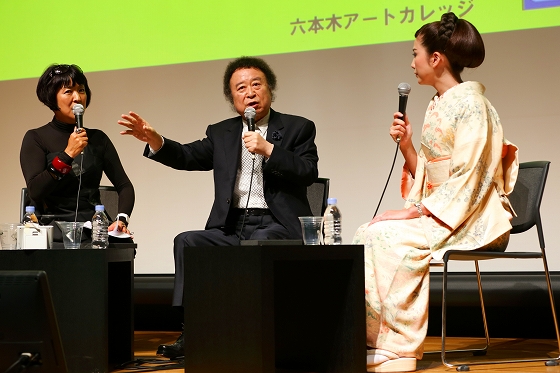 写真左:生駒芳子(ファッションジャーナリスト)写真中央:篠山紀信(写真家)写真右:松井冬子(画家)